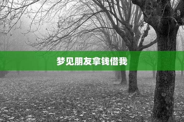 梦见朋友拿钱借我