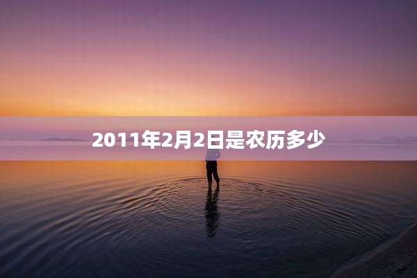 2011年2月2日是农历多少