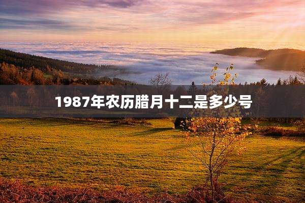 1987年农历腊月十二是多少号
