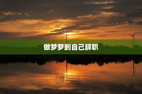 做梦梦到自己辞职