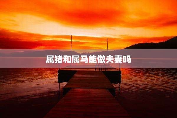 属猪和属马能做夫妻吗