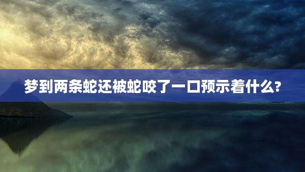 梦到两条蛇还被蛇咬了一口预示着什么?