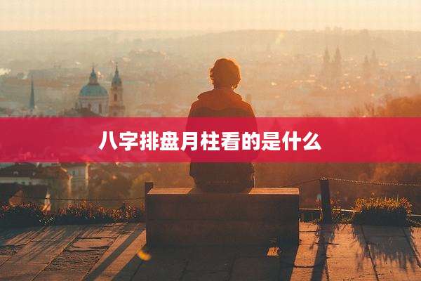 八字排盘月柱看的是什么