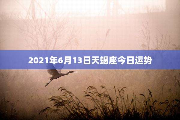 2021年6月13日天蝎座今日运势