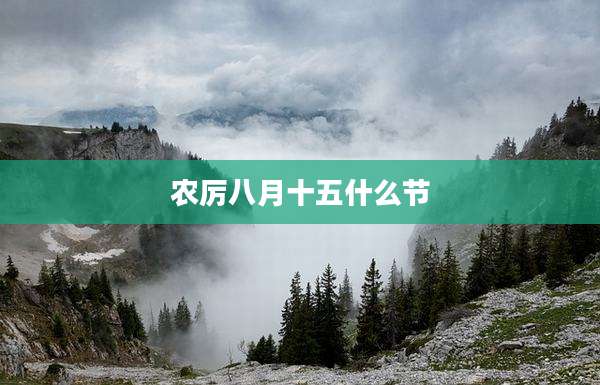 农厉八月十五什么节