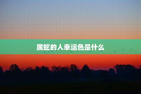 属蛇的人幸运色是什么