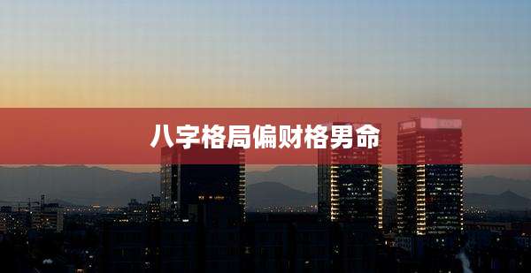 八字格局偏财格男命