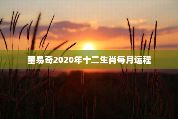 董易奇2020年十二生肖每月运程