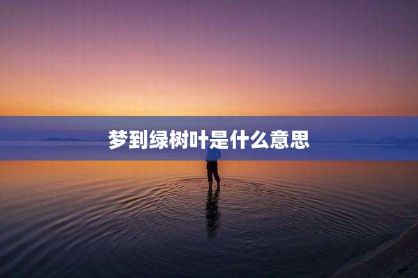 梦到绿树叶是什么意思