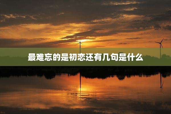 最难忘的是初恋还有几句是什么