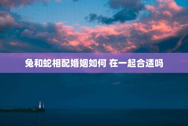 兔和蛇相配婚姻如何 在一起合适吗