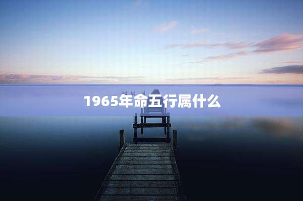 1965年命五行属什么