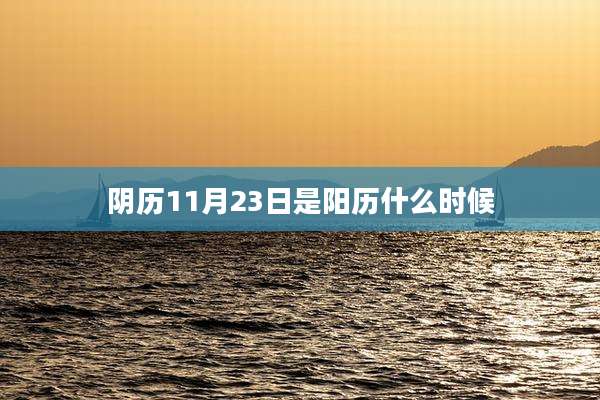 阴历11月23日是阳历什么时候