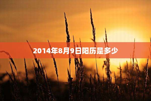2014年8月9日阳历是多少