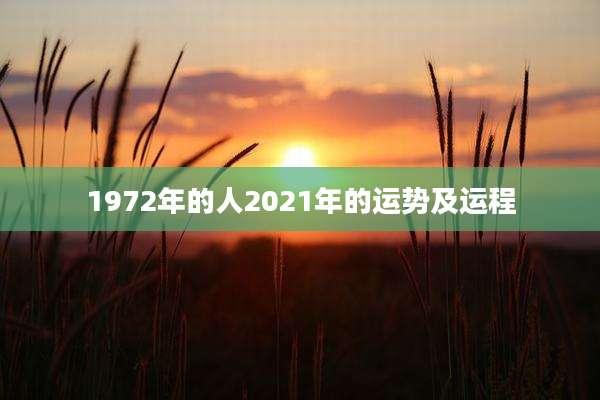 1972年的人2021年的运势及运程