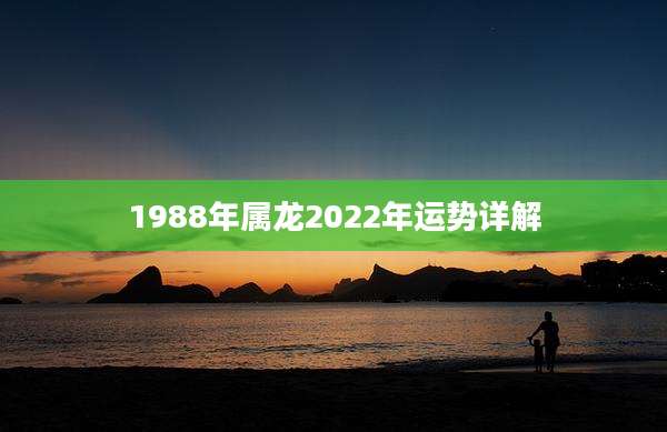 1988年属龙2022年运势详解