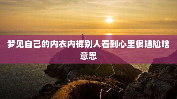 梦见自己的内衣内裤别人看到心里很尴尬啥意思
