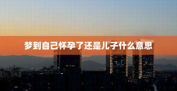 梦到自己怀孕了还是儿子什么意思