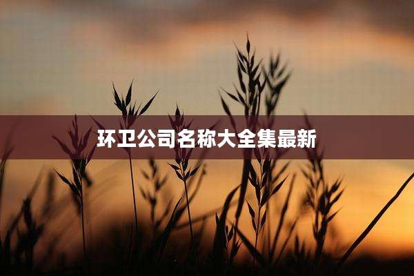 环卫公司名称大全集最新