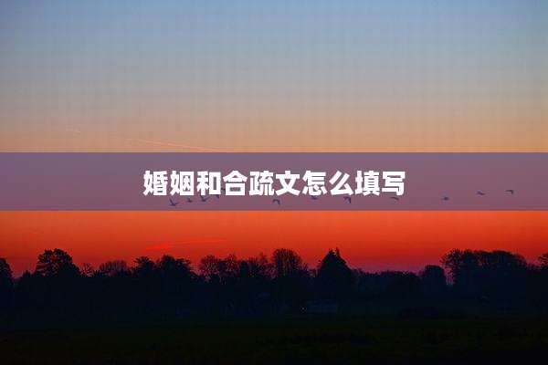 婚姻和合疏文怎么填写