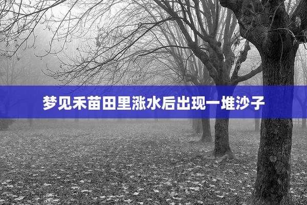 梦见禾苗田里涨水后出现一堆沙子