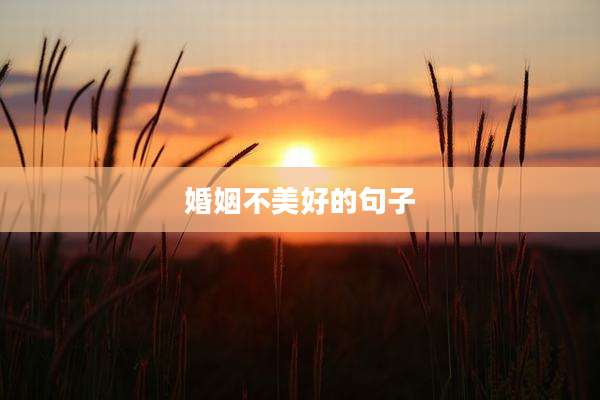 婚姻不美好的句子