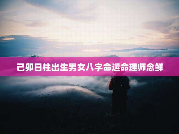 己卯日柱出生男女八字命运命理师念鲜
