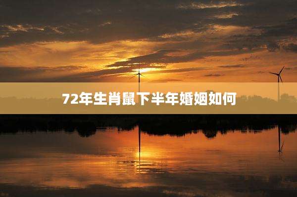 72年生肖鼠下半年婚姻如何