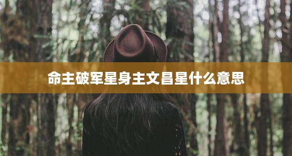 命主破军星身主文昌星什么意思