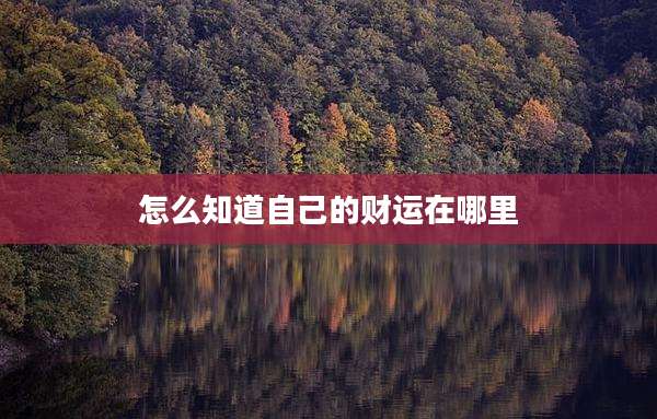 怎么知道自己的财运在哪里