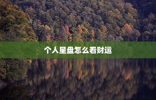 个人星盘怎么看财运