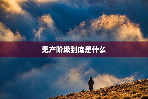 无产阶级到底是什么