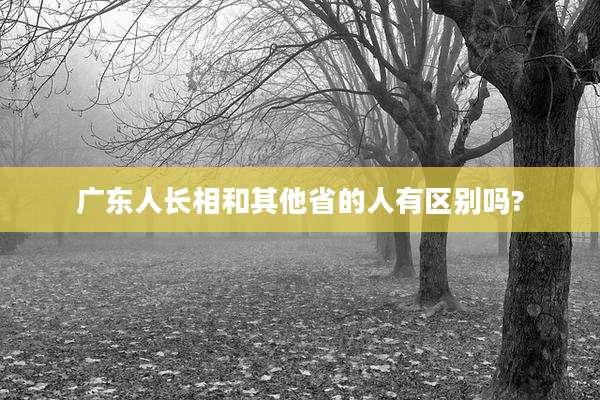 广东人长相和其他省的人有区别吗?