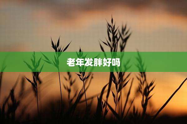 老年发胖好吗