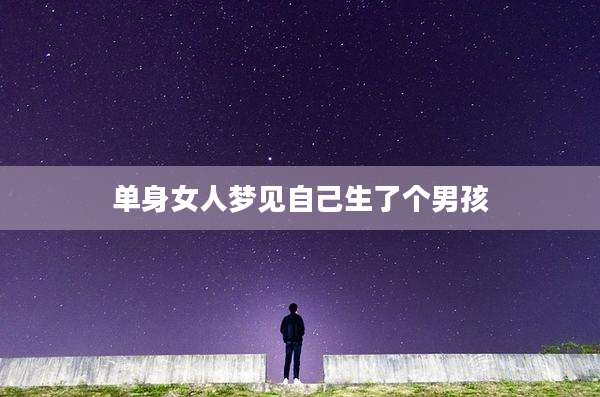 单身女人梦见自己生了个男孩