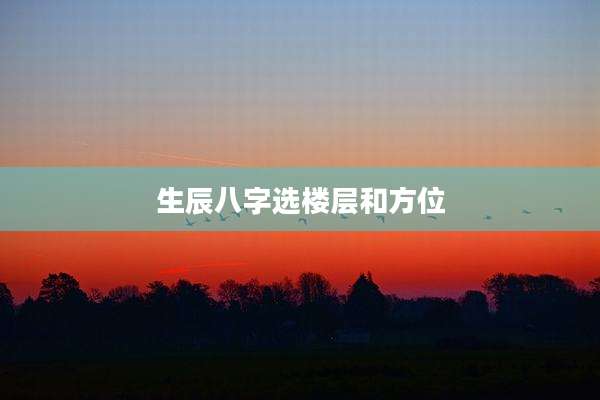 生辰八字选楼层和方位