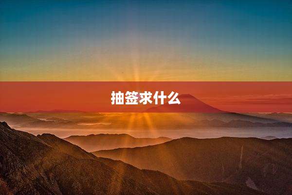 抽签求什么