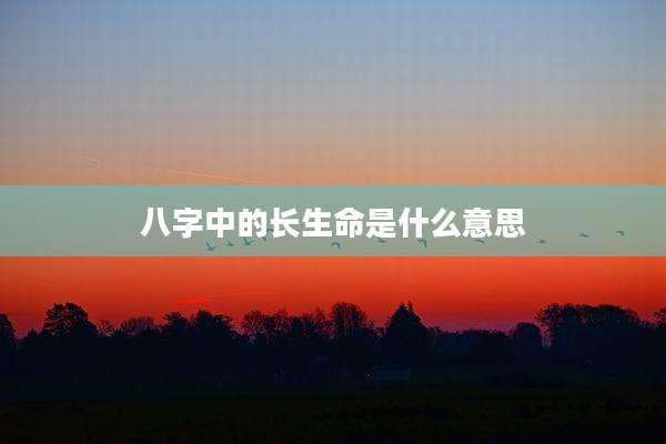 八字中的长生命是什么意思