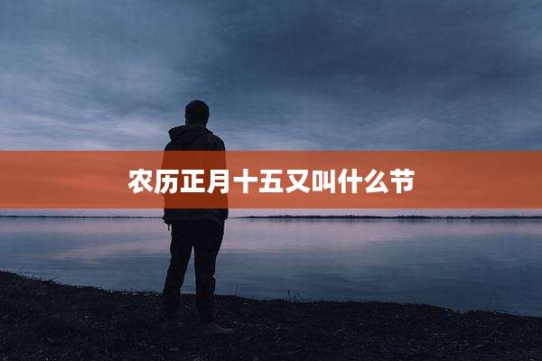 农历正月十五又叫什么节