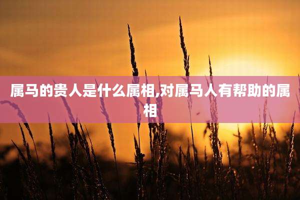 属马的贵人是什么属相,对属马人有帮助的属相
