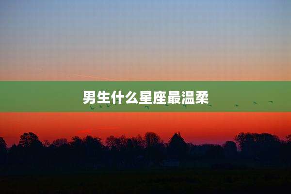 男生什么星座最温柔