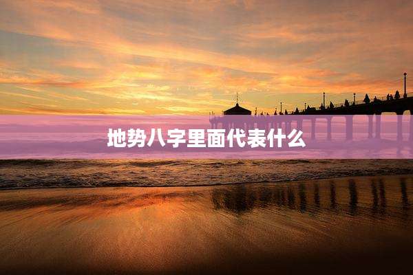 地势八字里面代表什么