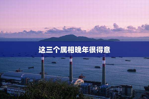 这三个属相晚年很得意