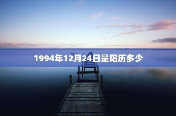 1994年12月24日是阳历多少