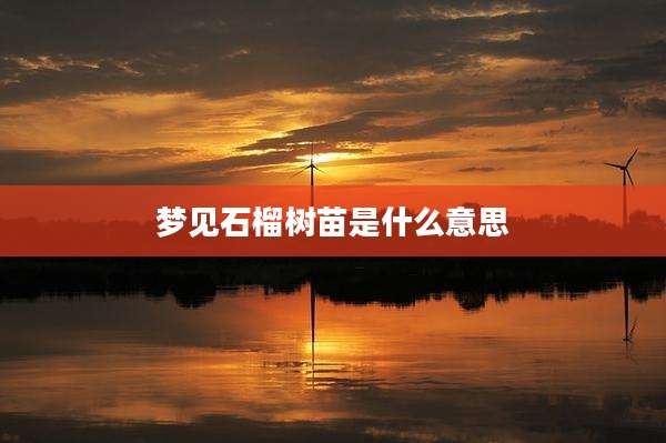 梦见石榴树苗是什么意思