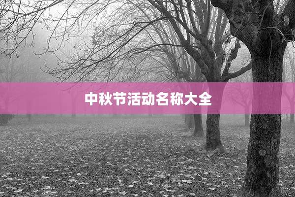 中秋节活动名称大全