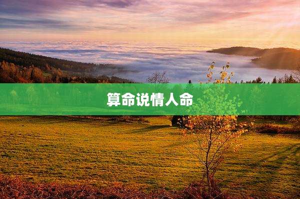 算命说情人命