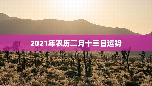 2021年农历二月十三日运势