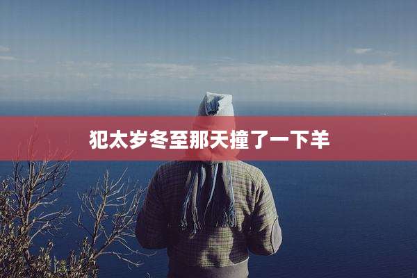 犯太岁冬至那天撞了一下羊
