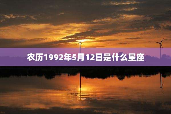 农历1992年5月12日是什么星座